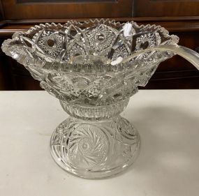 Vintage Pinwheel Glass Punch Bowl