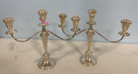 Pair of Sterling 3 Light Candelabras