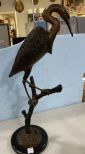 Brass Crane Statue