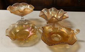 Four Fenton Merigold Style Glass