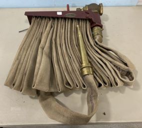 Vintage Wirt & Knox Royal Fire Hose and Rack