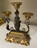 Repro Italian Gold Gilt Three Candle Holder