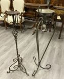 Two Wrought Iron Candle Holders