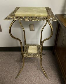 Ornate Art Nouveau Brass Lamp Table