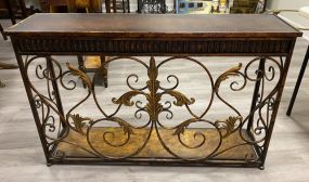 Antique Style Wrought Iron Wall Console Table