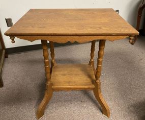 Vintage Oak Lamp Table