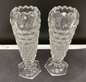 Pair of Fostoria American Flower Bud Vases