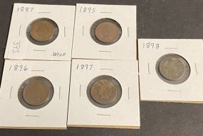 1887, 1895, 1896, 1897, 1898 Indian Cents