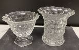 Fostoria Footed Compote and Fostoria American Vase