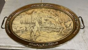 Vintage Hunt Dog Tapestry Tray