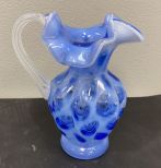 Fenton Bubble Optic Blue Pitcher