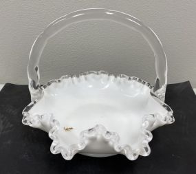 Fenton Silver Crest Brides Basket Candy Dish