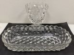 Fostoria American Clear Celery Dish and Footed Vase
