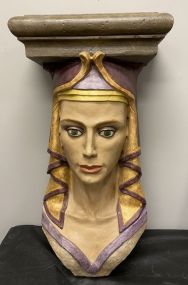 Hand Painted Resin Egyptian Pharaoh Wall Shelf