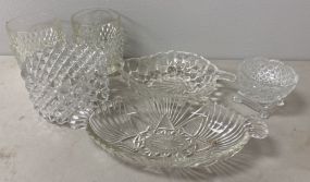 Group of Vintage Pressed Glass Serving Pieces