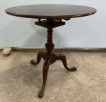 Round Queen Anne Walnut Tilt Top Table