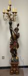 Blackamoor Wood Carved Candelabra Floor Lamp