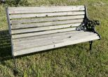 Wood and Iron Outdoor Bench
