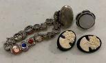 Whiting & Davis Ring, Locket Ring, Cameo Bracket and Pins