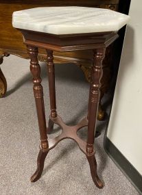 Cherry Marble Top Pedestal Stand