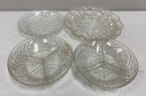 Vintage Pressed Glass Bowls and Divided Relish Dishes