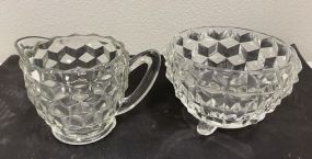 Fostoria American Clear Creamer and Sugar