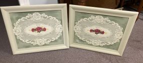 Pair of Resin Crochet Style Prints