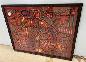 Framed Mola Tapestry Art