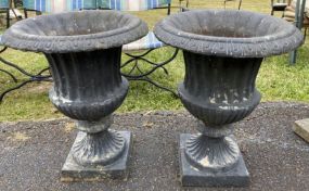 Pair of Iron Outdoor Planters