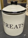 Ceramic White Dog Treat Container