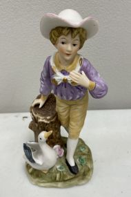 Sun Fashion Bisque Porcelain Boy Figurine