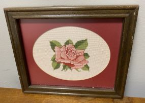 Rose Needle Point Framed