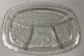 Clear Glass Divided Relish Platter