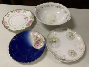 Three Porcelain Plates and Bowl