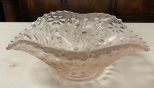 Floral Glass Crimped Centerpiece Bowl