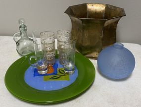 Assorted Glassware and Planter
