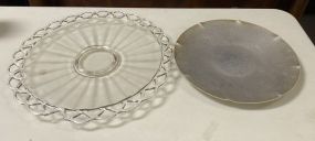 Clear Glass Torte Plate and Aluminum Plate