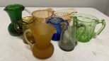 Eight Art Glass Small Pitcher