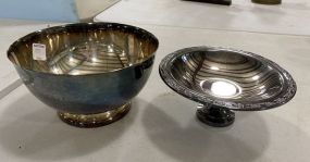 Silver Plate Bowl and Compote