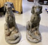 Pair of Large Metal Dog Statues
