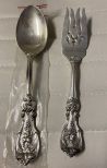 Francis I Sterling Serving Meat Fork and Vegetable Spoon