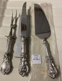 Francis I Sterling Pie Server, Meat Fork, and Knife