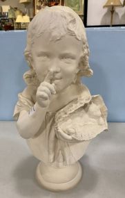 White Ceramic Child Bust