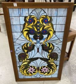 Leaded Stain Glass Window Panel