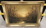 Wood Landscape Painting by Burmann