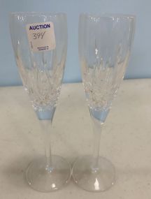 Two Waterford Crystal Wine Stems