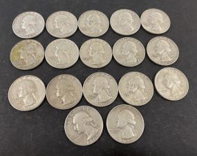 Seventeen 1963 Silver Quarters