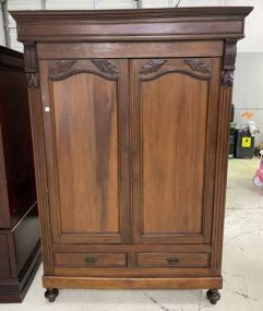 Antique English Double Wardrobe