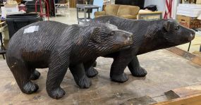 Two Wood Carved Bears