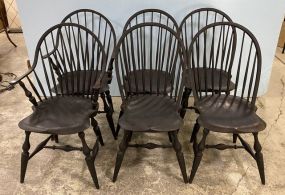 Six Windsor Style Dining Chairs